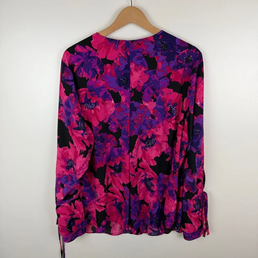 Calvin Klein Floral Blouse Size 1X Office Career Date Night Bold Bloomcore Comfy